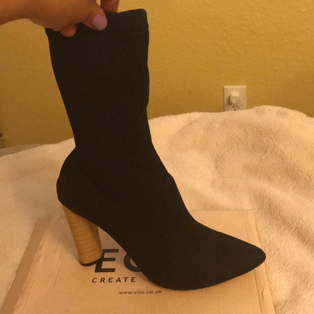 EGO black sock booties